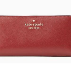 Kate Spade Staci Large Slim Bifold Wallet Red Currant BRAND NEW!